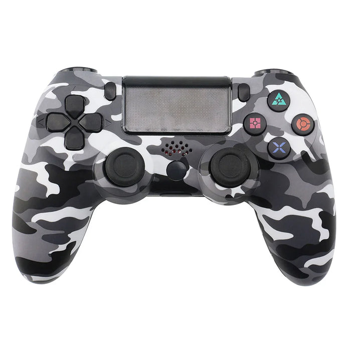 For Sony PS4 Ergonomic Game Controller Bluetooth-compatible Wireless Gamepad with Vibration Function - Grey+White Camouflage - 1
