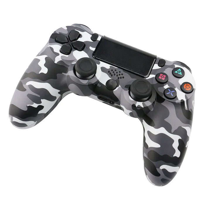 For Sony PS4 Ergonomic Game Controller Bluetooth-compatible Wireless Gamepad with Vibration Function - Grey+White Camouflage - 2