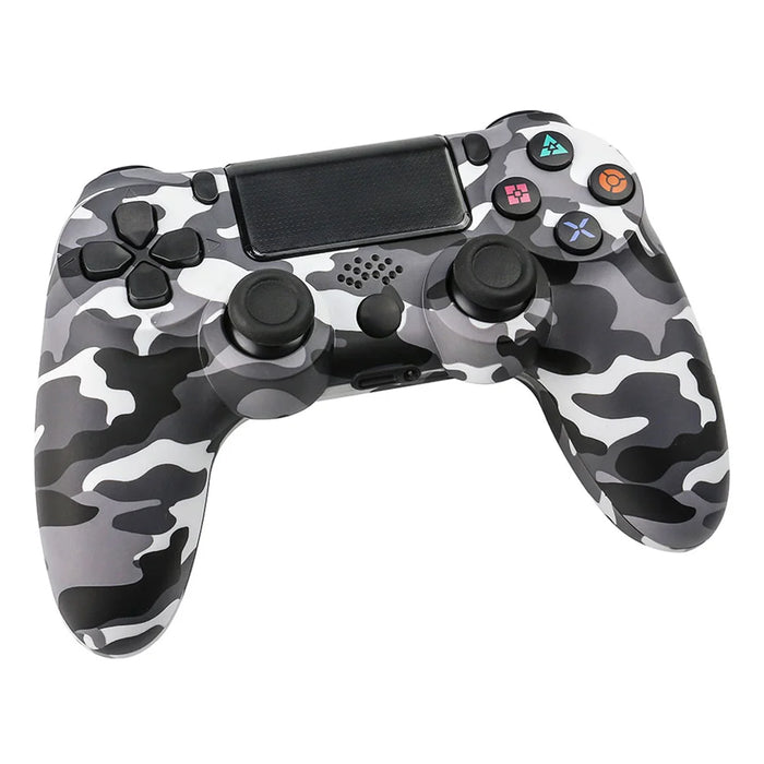 For Sony PS4 Ergonomic Game Controller Bluetooth-compatible Wireless Gamepad with Vibration Function - Grey+White Camouflage - 3