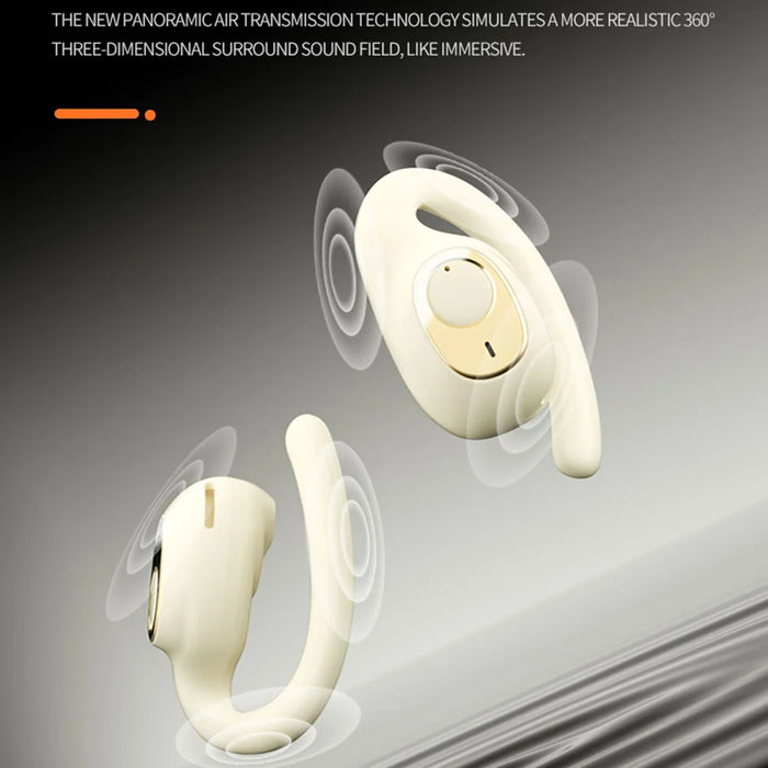 X5 Bluetooth-compatible Open-Ear Sports Earbuds IPX5 Waterproof ENC Noise Cancellation Hook Earbuds - Black+Orange - 7