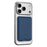 Magnetic Card Holder Textured Fabric RFID Blocking Card Slot Foldable Viewing Angle Kickstand - Sapphire - 3