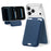 Magnetic Card Holder Textured Fabric RFID Blocking Card Slot Foldable Viewing Angle Kickstand - Sapphire - 4