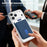 Magnetic Card Holder Textured Fabric RFID Blocking Card Slot Foldable Viewing Angle Kickstand - Sapphire - 6