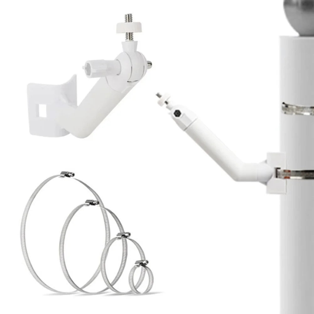 Outdoor Pole Mount 360 Degree Rotation Security Camera Bracket for Arlo / Ring / Wyze / Eufy Solar Panel - White - 6