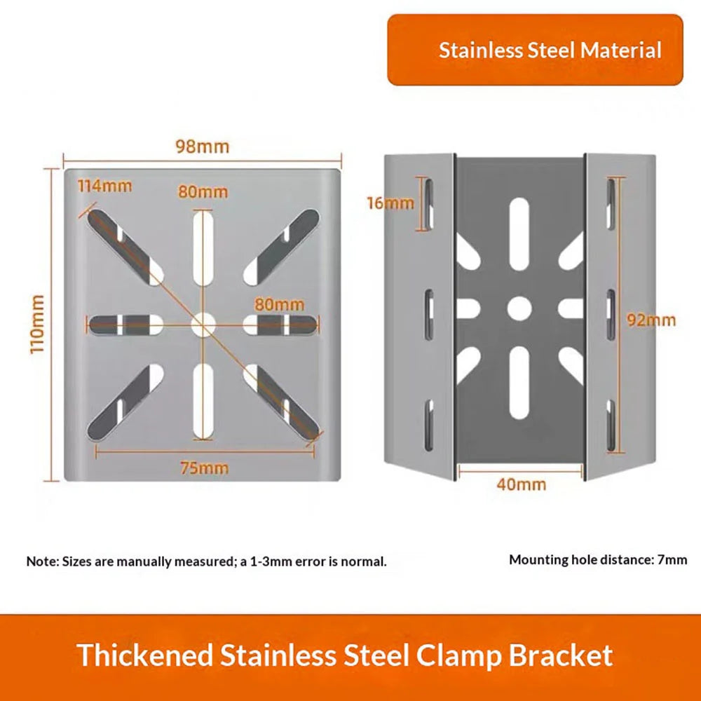 CCTV Camera Mount Weatherproof Stainless Steel Pole Clamp Bracket for Outdoor Surveillance - 6