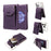 Magnetic Wallet Card Holder RFID Blocking Foldable Kickstand 4 Card Slots Cash Pocket - Purple - 1
