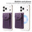 Magnetic Wallet Card Holder RFID Blocking Foldable Kickstand 4 Card Slots Cash Pocket - Purple - 2