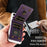 Magnetic Wallet Card Holder RFID Blocking Foldable Kickstand 4 Card Slots Cash Pocket - Purple - 4