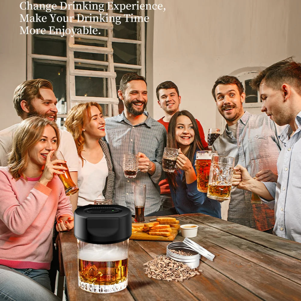 KZ-31 Rechargeable Electric Cocktail Smoker Kit with 6 Chip Automatic Infuser Tool Gift for Men - 5