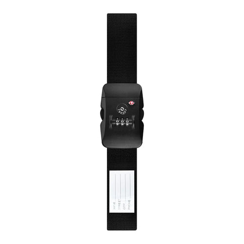COTECI TR-004 Luggage Strap TSA Approved Customs Combination Lock 2m Nylon Reinforced Belt for Travel Security - Black - 1