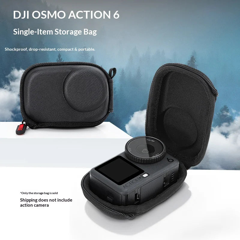 STARTRC For DJI Osmo Action 6 Camera Protective Case Portable PU Leather Storage Bag - Black - 2