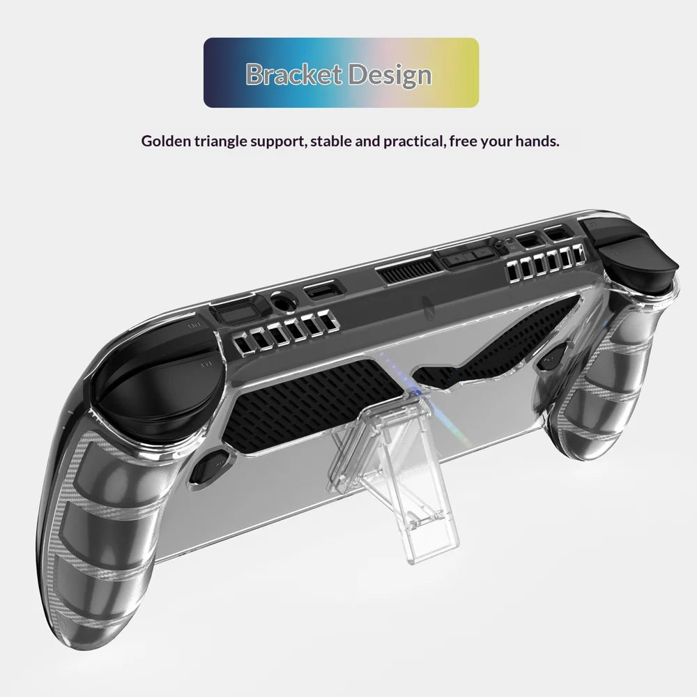 For Asus ROG Xbox Ally X (2025)/Ally (2025) Handheld Console Clear TPU Case with Kickstand Anti Slip Protective Cover - Transparent - 3