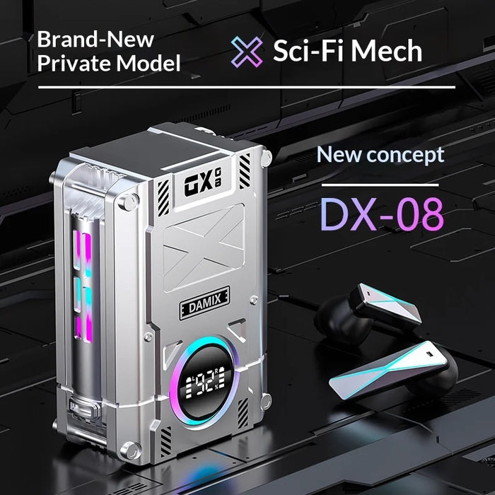DX08 Noise Reduction Wireless Earbuds Mechanical TWS Bluetooth-compatible Gaming Earbuds - Silver - 2