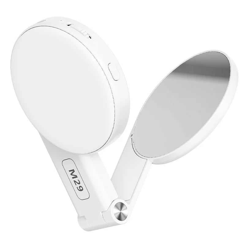 M29 For Smartphone Magnetic LED Ring Light with Foldable Makeup Mirror Portable Selfie Fill Light - White - 1