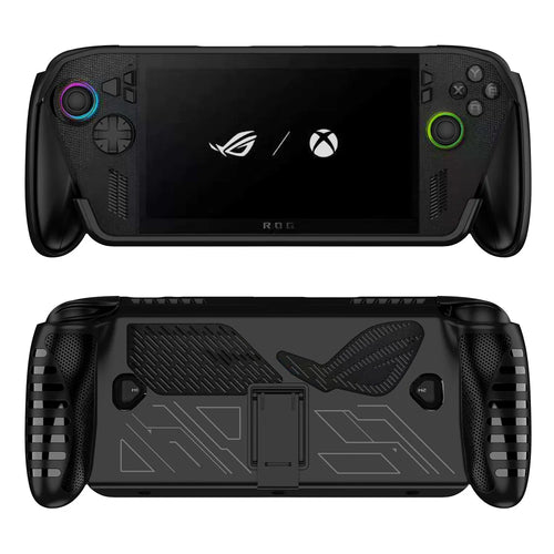 For Asus ROG Xbox Ally X (2025)/Ally (2025) Handheld Console Anti-Slip TPU Case Protective Cover Built-in Stand - Black - 1