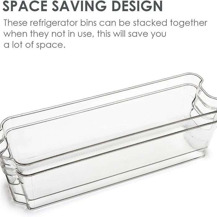 PET Storage Box for Fridge Organization Stackable Container Multi Purpose Organizer - Transparent - 4
