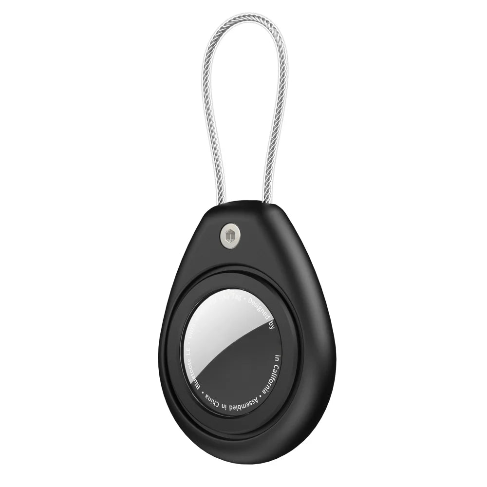 CP27 For Apple AirTag Protective Case Clear PC Full Coverage Anti-Loss Tracking Device Cover - Black - 4