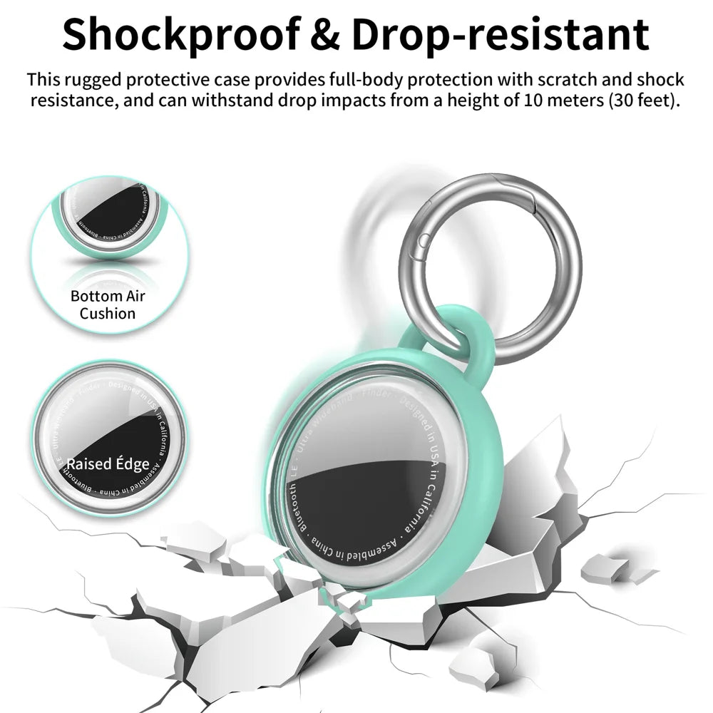 CT29 For Apple AirTag Tracker Waterproof Case Shockproof TPU Protective Cover with Hook - Black - 3
