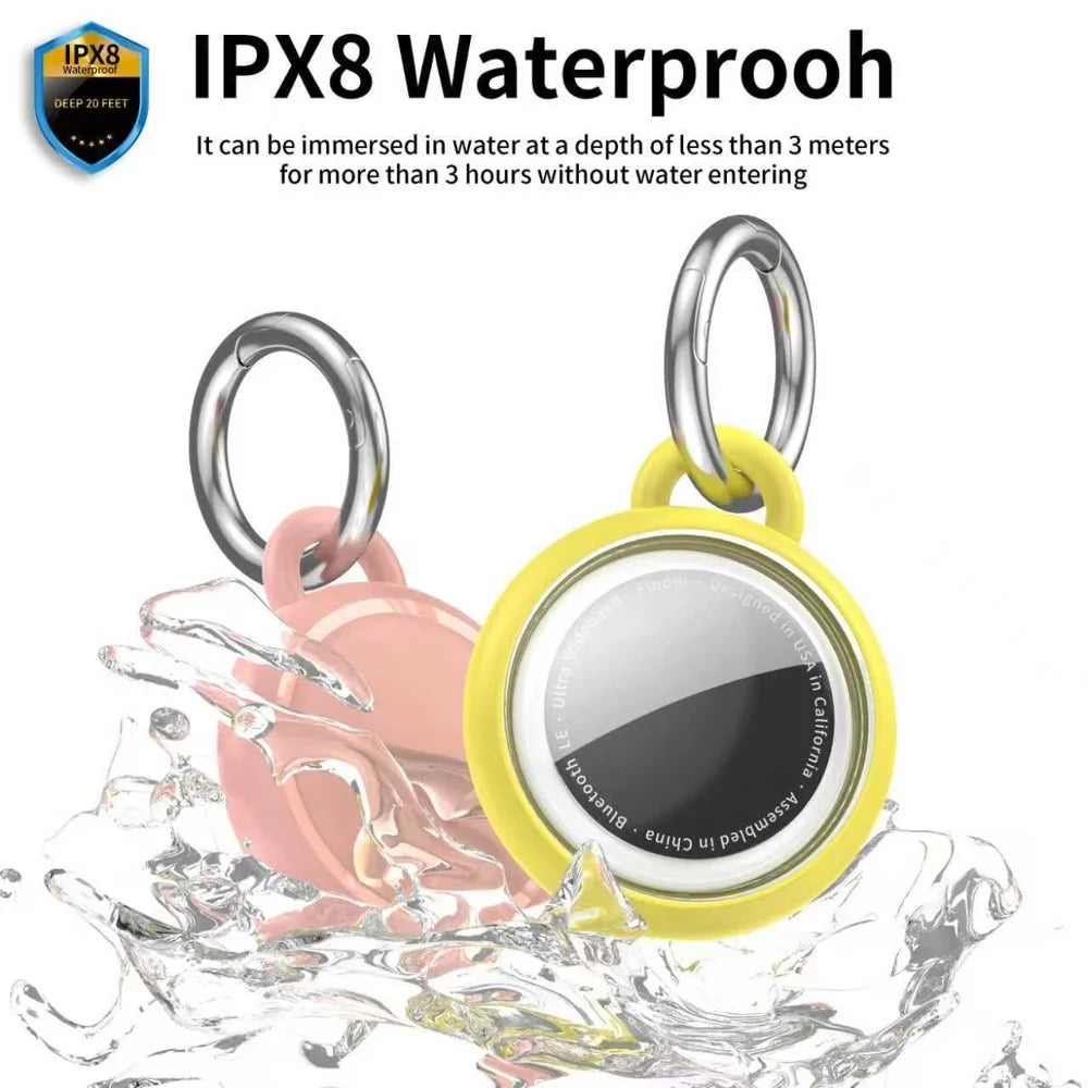 CT29 For Apple AirTag Tracker Waterproof Case Shockproof TPU Protective Cover with Hook - Black - 4