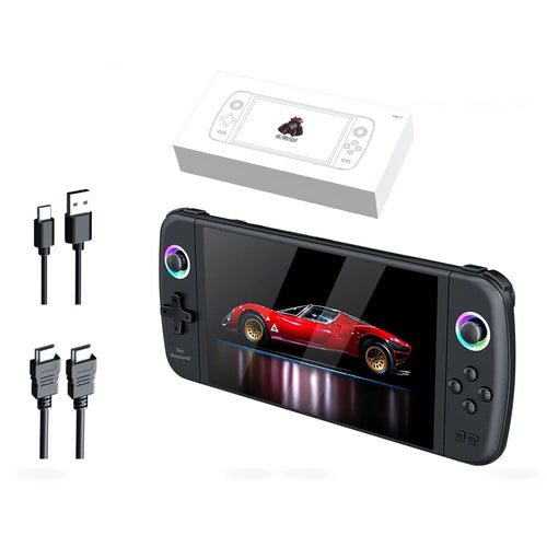 M27 7 Inch IPS Screen Handheld Game Console HD Output 20000+ Classic Games RGB Lighting Gamepad, with 64GB TF Card - 1