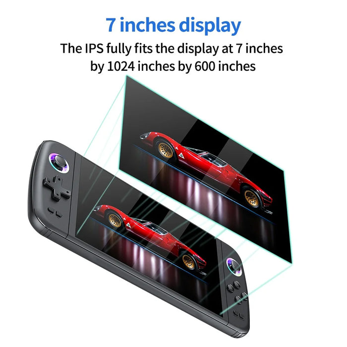 M27 7 Inch IPS Screen Handheld Game Console HD Output 20000+ Classic Games RGB Lighting Gamepad, with 64GB TF Card - 2
