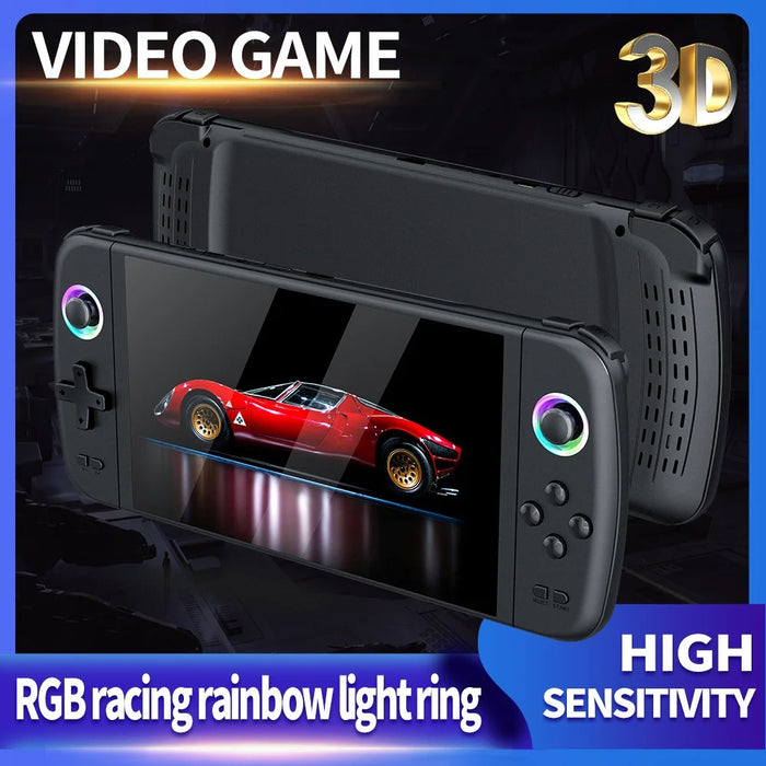M27 7 Inch IPS Screen Handheld Game Console HD Output 20000+ Classic Games RGB Lighting Gamepad, with 64GB TF Card - 3