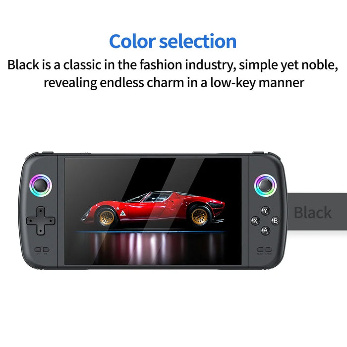 M27 7 Inch IPS Screen Handheld Game Console HD Output 20000+ Classic Games RGB Lighting Gamepad, with 64GB TF Card - 7
