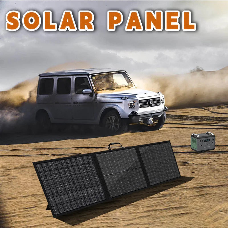 100W Portable Solar Panel Charger for Camping / Hiking 3-Fold Design IP65 Waterproof Solar Charger - Black - 4