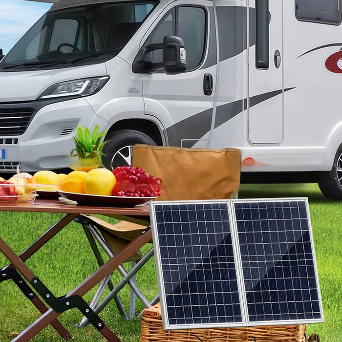 2Pcs Portable 10W Aluminum Frame Solar Panel Kit IP65 Waterproof Outdoor Power Supply for Camping / RV - 4