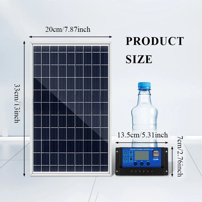 2Pcs Portable 10W Aluminum Frame Solar Panel Kit IP65 Waterproof Outdoor Power Supply for Camping / RV - 6