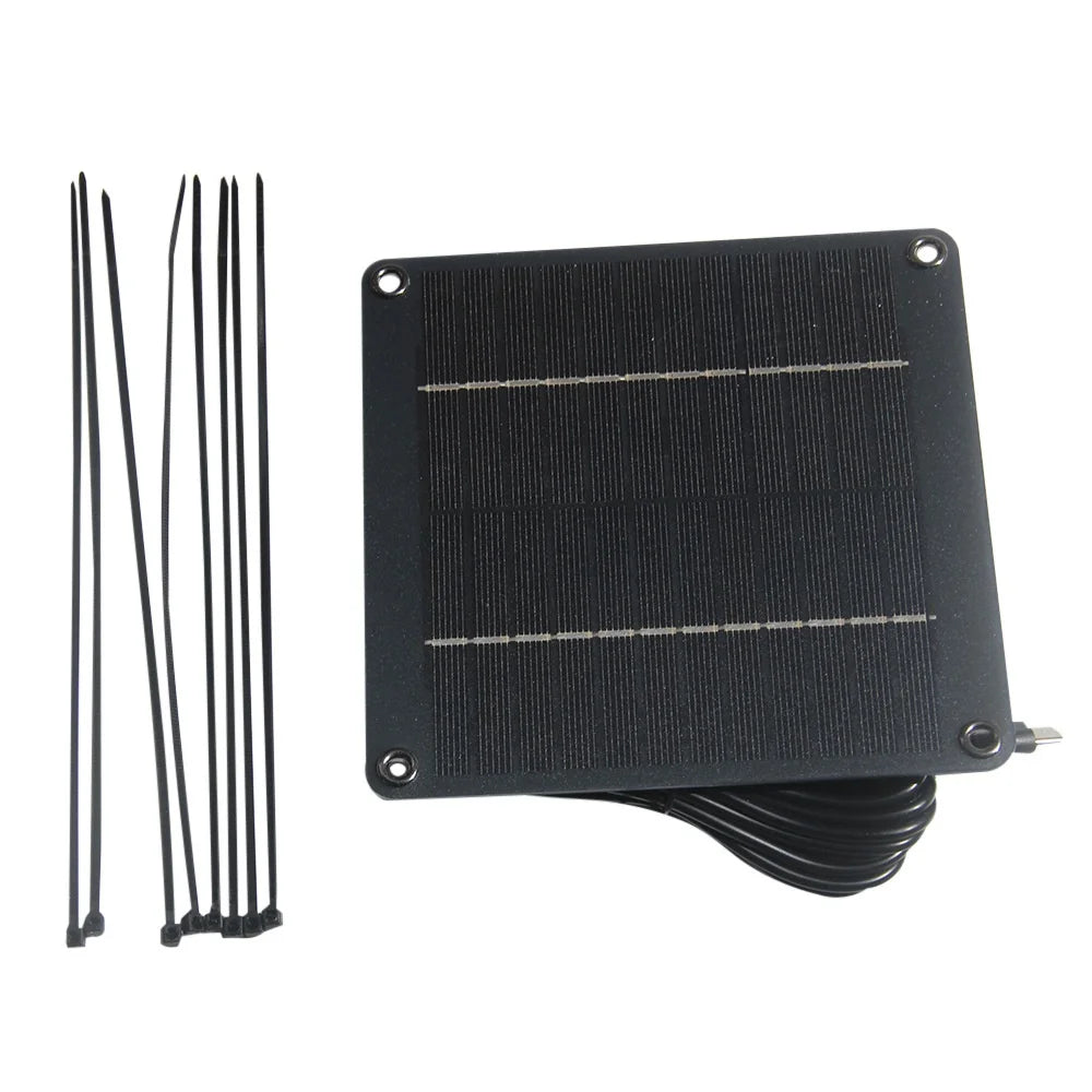 4W 12V Monocrystalline Silicon Solar Panel with Type-C Interface for Outdoor Garden Light / Security Camera Charging Board - 150 X 150mm - 1