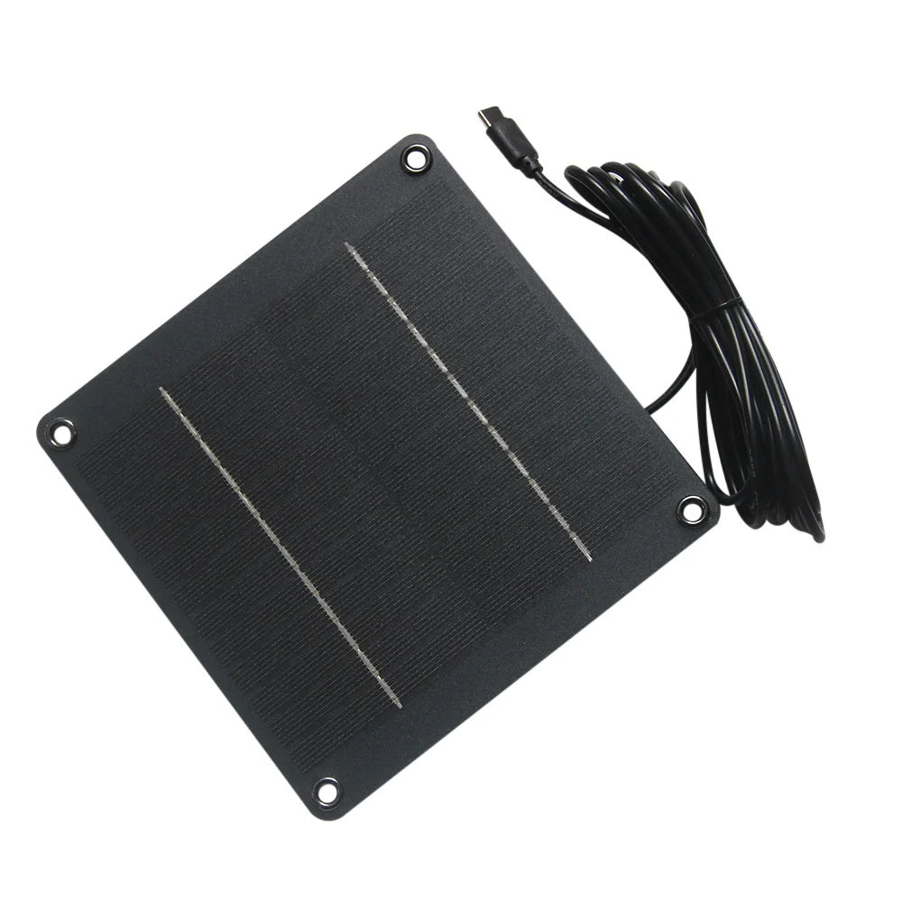 4W 12V Monocrystalline Silicon Solar Panel with Type-C Interface for Outdoor Garden Light / Security Camera Charging Board - 150 X 150mm - 3