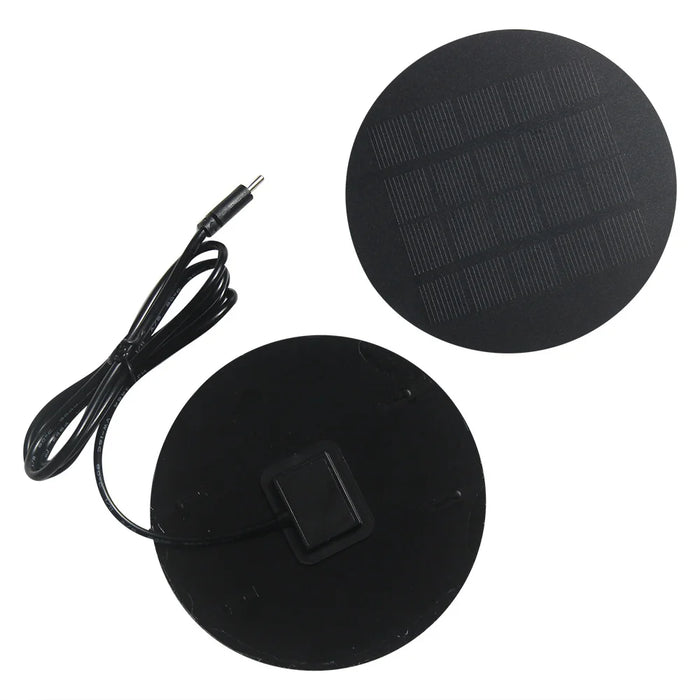 110mm Round Solar Panel 1.2W 5V Portable Solar Charger with Type-C Output for Phone/Light/Fan - 3