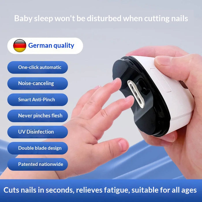 Electric Nail Trimmer for Adults Children 3 Gears Adjustable USB Rechargeable Automatic Nail Clipper - White - 4