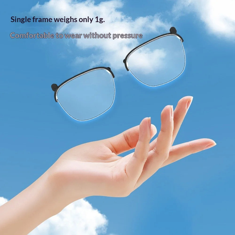 For Rokid AR Glasses Frame Half Rim Magnetic Eyeglass Lens Frame with Cleaning Cloth and Storage Case (without Lens) - 2