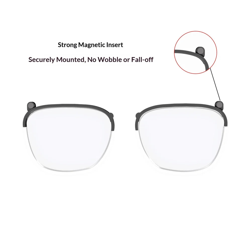 For Rokid AR Glasses Frame Half Rim Magnetic Eyeglass Lens Frame with Cleaning Cloth and Storage Case (without Lens) - 3