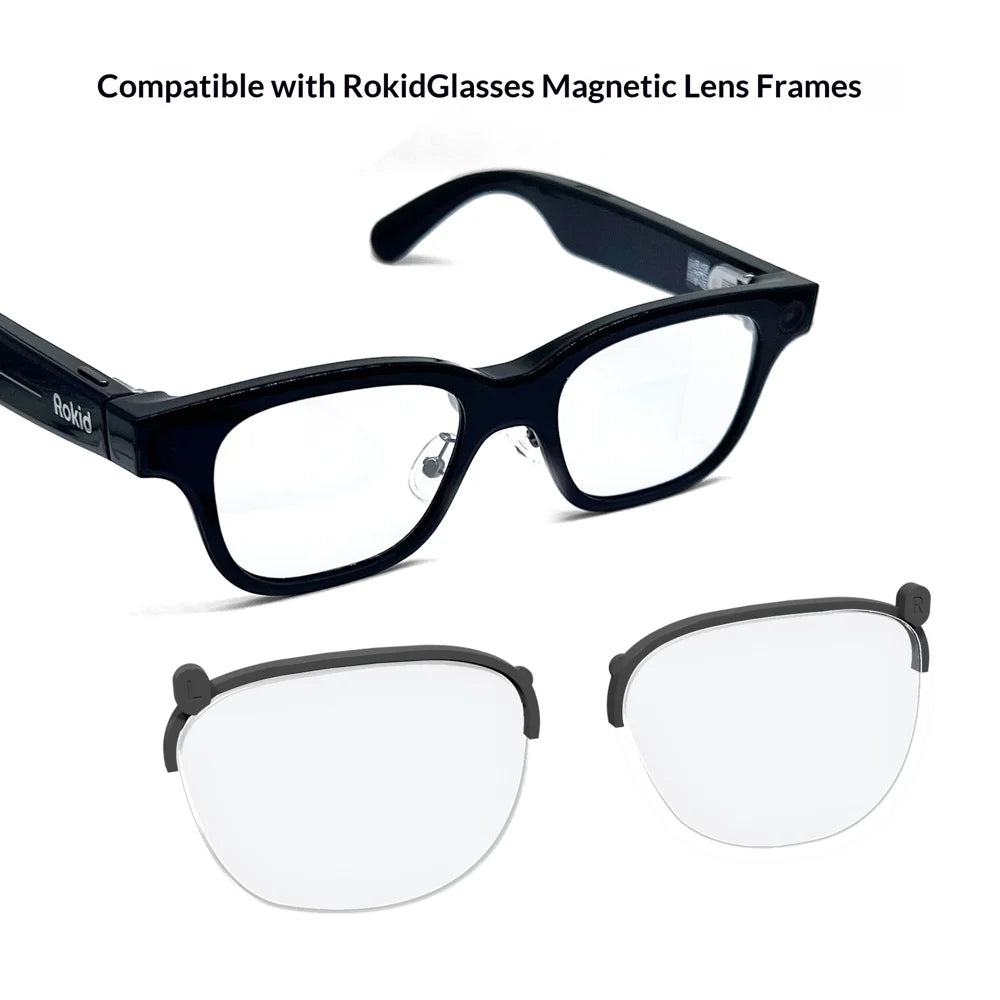 For Rokid AR Glasses Frame Half Rim Magnetic Eyeglass Lens Frame with Cleaning Cloth and Storage Case (without Lens) - 7
