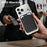 Magnetic Phone Card Holder RFID Blocking Grid Texture Leather Mobile Phone Back Card Case - Black - 4