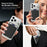 Magnetic Phone Card Holder RFID Blocking Grid Texture Leather Mobile Phone Back Card Case - Black - 6