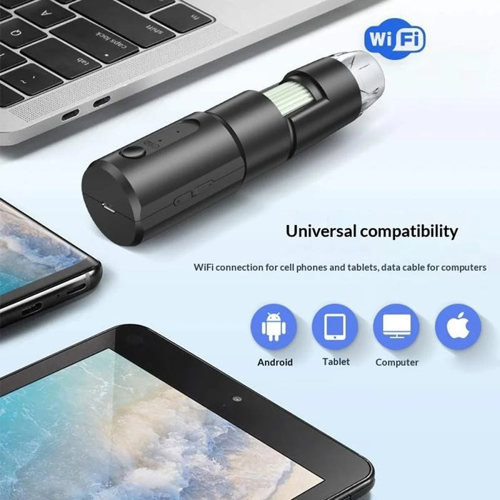 314 WiFi Digital Microscope 1000x Magnification Skin Beauty Detection Device LED Wireless Magnifier - Black - 2