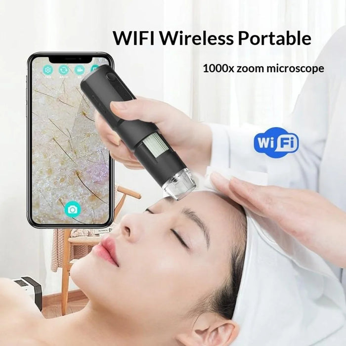 314 WiFi Digital Microscope 1000x Magnification Skin Beauty Detection Device LED Wireless Magnifier - Black - 4