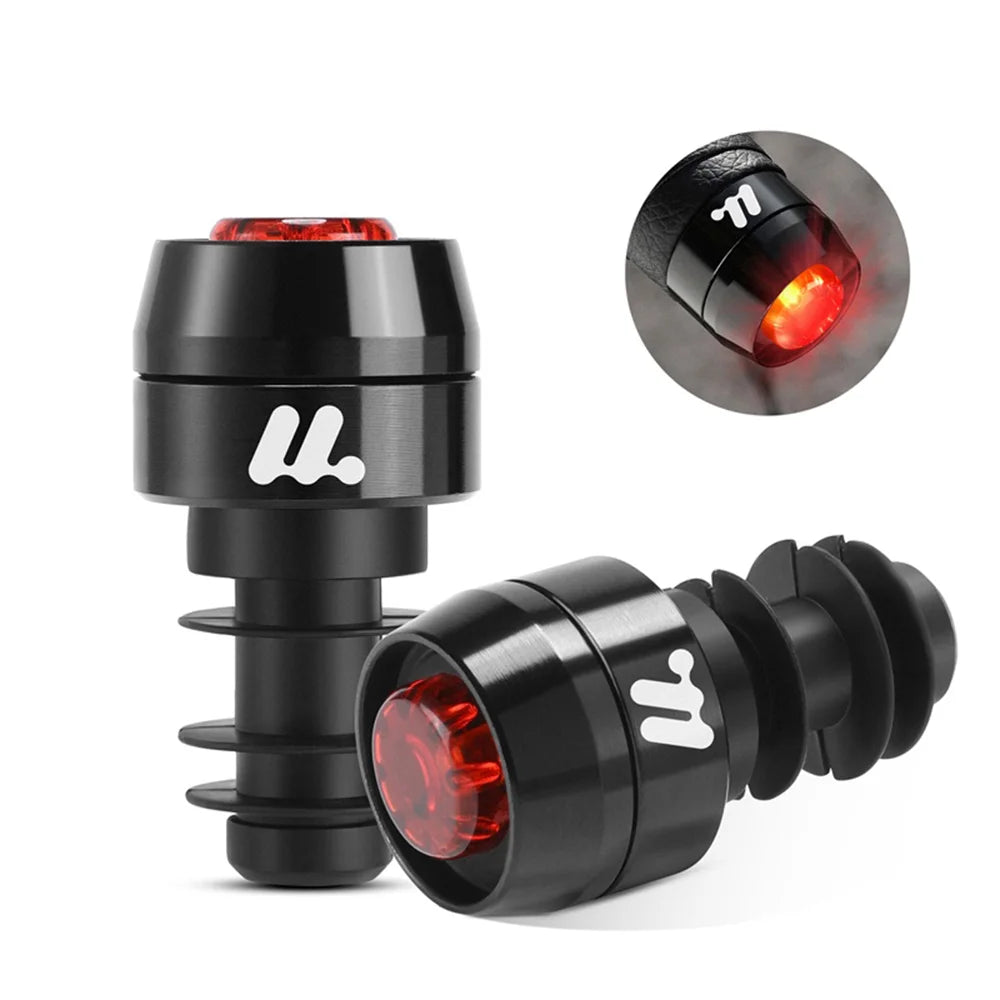 WEST BIKING YP0701502 1Pair Bicycle Handlebar End Lights 3 Modes LED Safety Warning Lamp Aluminum Alloy Waterproof Turn Signals - Black - 1