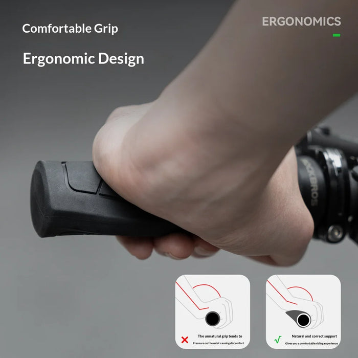 ROCKBROS G326PL Bike Handlebar Grips Shock Absorbing Lock-On Handle Grips for Mountain Road Bicycle - Black - 4