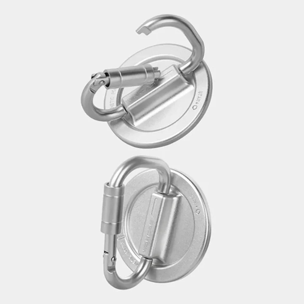 WAKCAS Carabiner Shaped Metal Magnetic Phone Stand Holder 180 Degree Adjustable Kickstand - Silver - 6