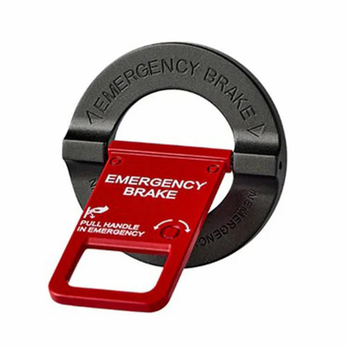 WAKCAS Emergency Red Handle Aluminum Alloy Kickstand Rotating Magnetic Phone Grip Stand - Black - 1
