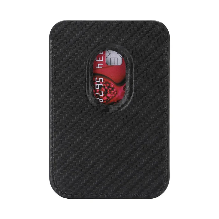 Carbon Fiber Texture Magnetic Wallet Phone Back Card Holder - Carbon Fiber Texture - 3