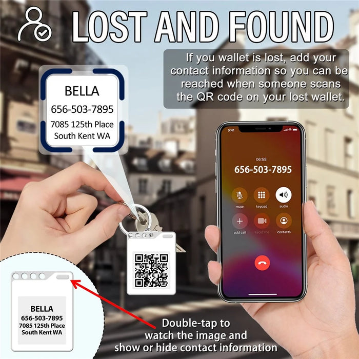 F10 Mini Locator Key Ring with 1.54 Inch E-Ink Display Bluetooth-compatible Item Finder for Luggage Keys Bags - White - 6