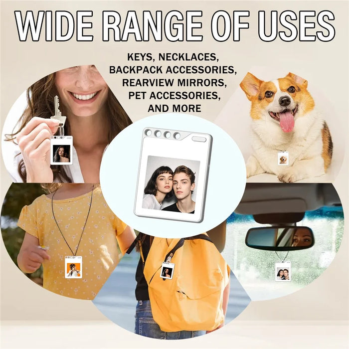 F10 Mini Locator Key Ring with 1.54 Inch E-Ink Display Bluetooth-compatible Item Finder for Luggage Keys Bags - White - 7