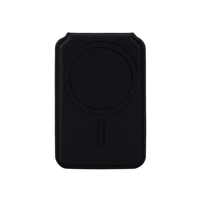 R20 Magnetic Card Holder PU Leather Phone Back Wallet Kickstand with Metal Ring Sheet - Black - 6