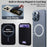 R20 Magnetic Card Holder PU Leather Phone Back Wallet Kickstand with Metal Ring Sheet - Black - 7